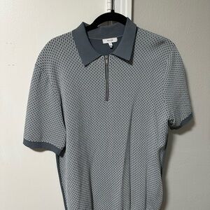 Reiss Textured Gray Polo Shirt
